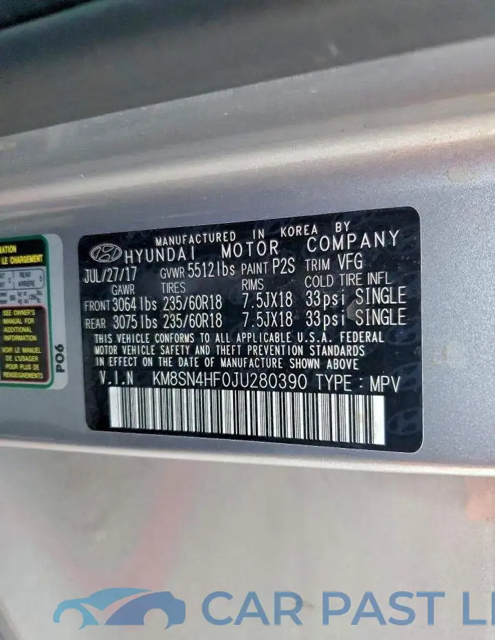KM8SN4HF0JU280390# 13
