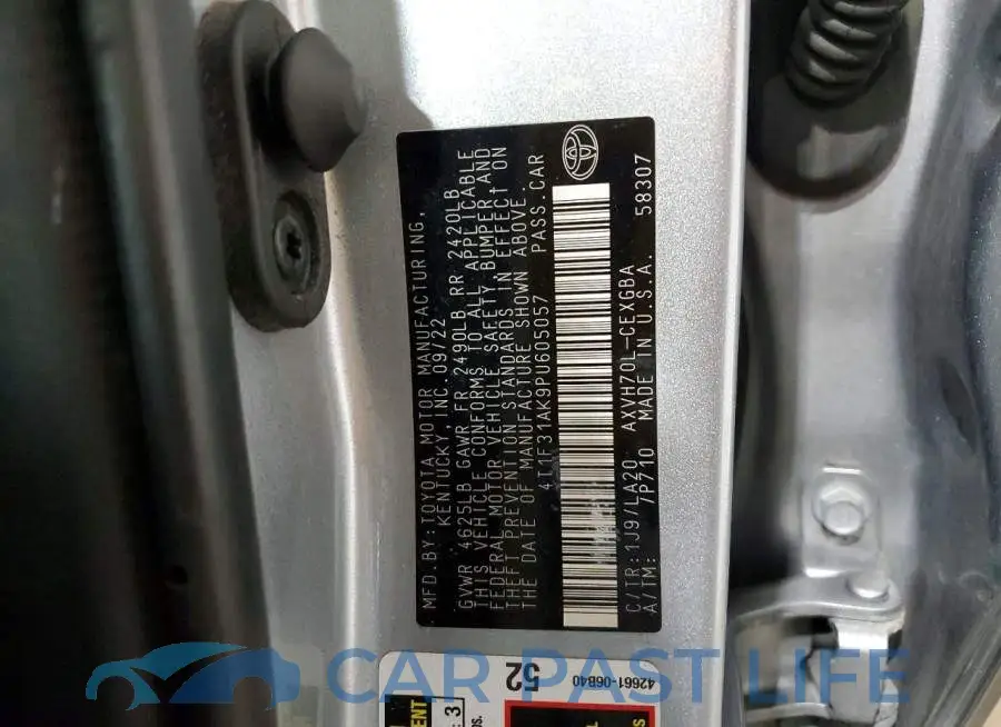 4T1F31AK9PU605057# 13