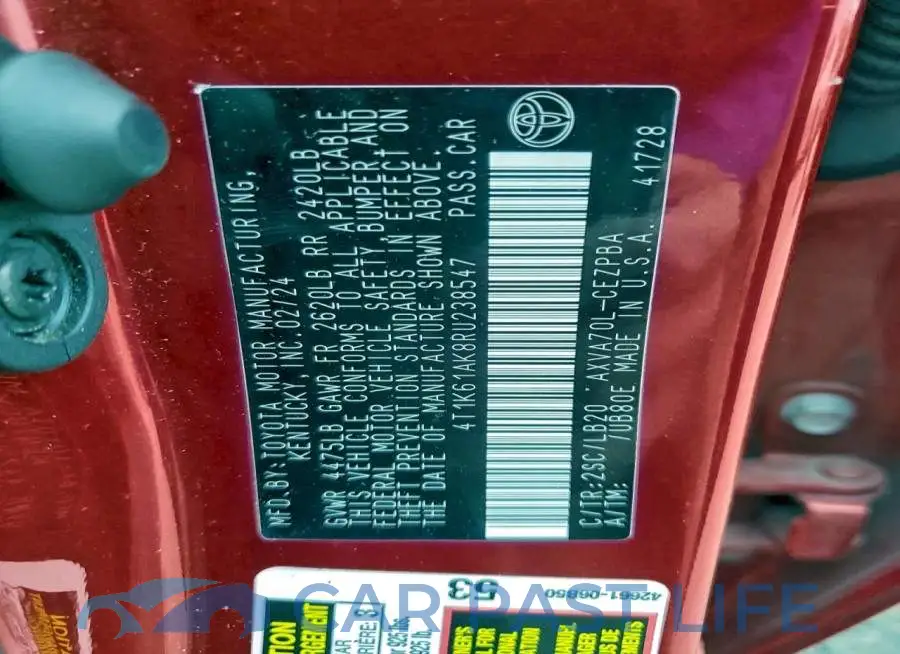 4T1K61AK8RU238547# 12