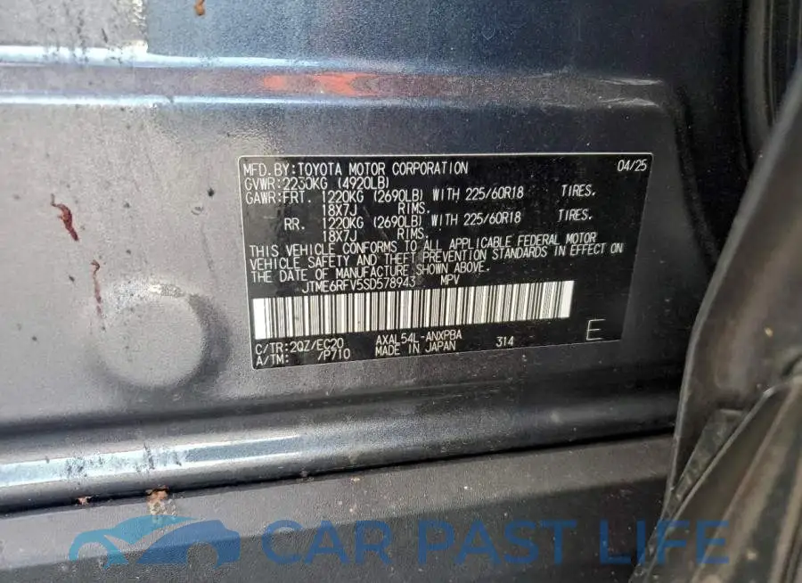 JTME6RFV5SD578943# 13