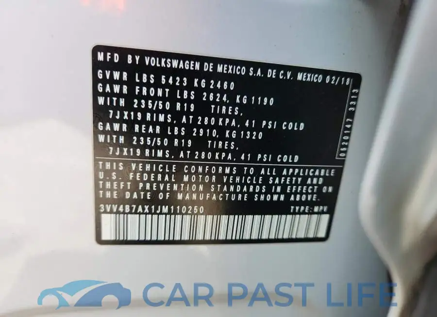 3VV4B7AX1JM110250# 13