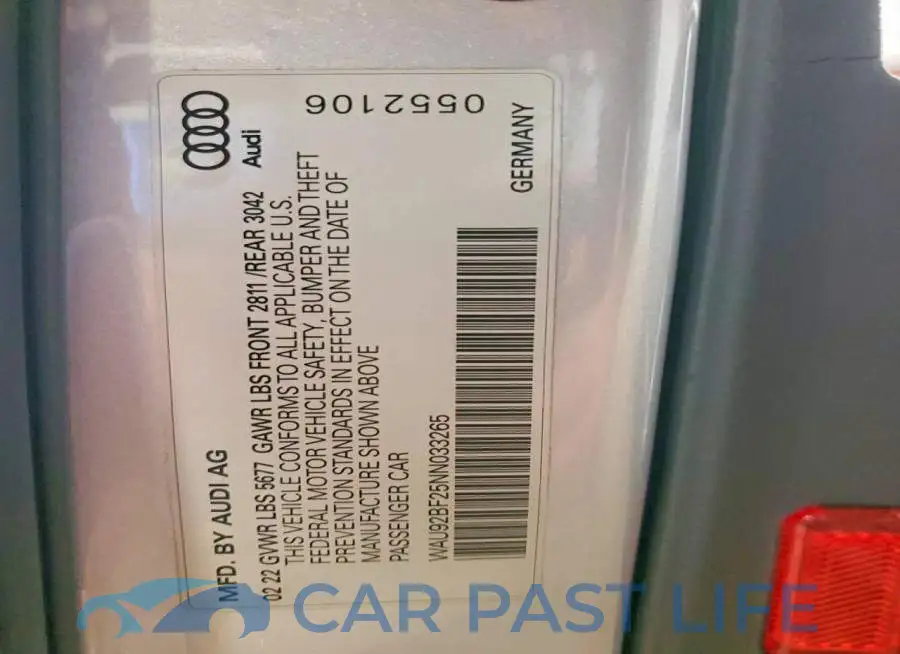 WAU92BF25NN033265# 13
