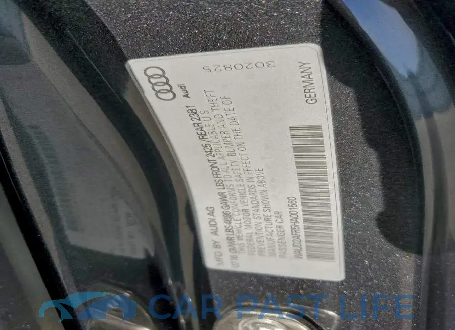 WAUD2AFR5HA001560# 12