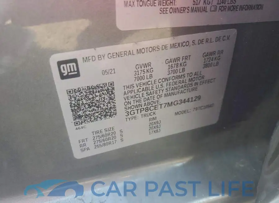 3GTP8CET7MG344129# 13