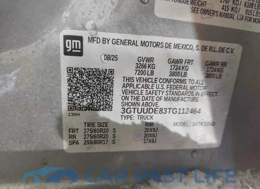 3GTUUDE83TG112464# 12