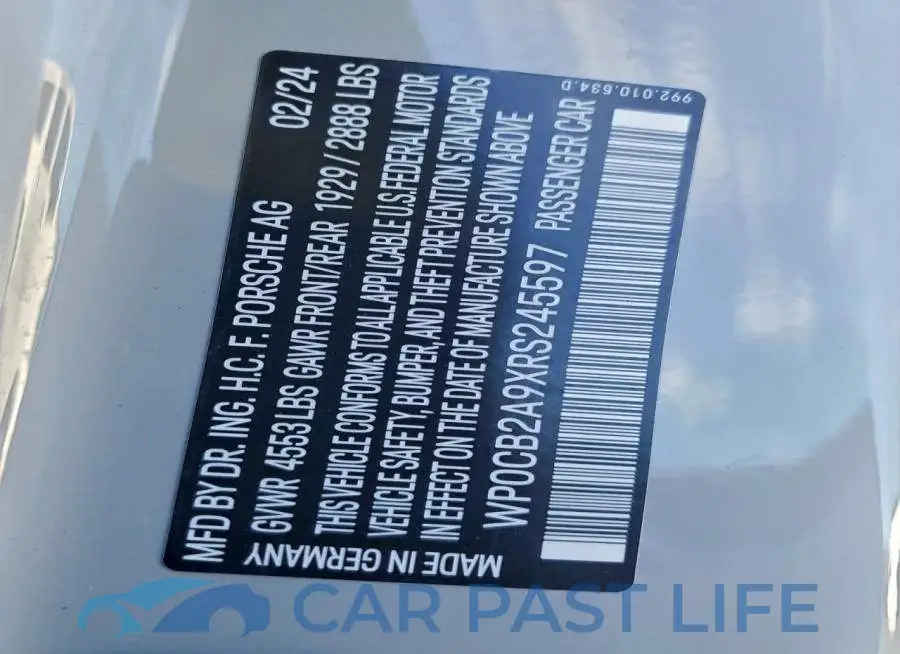 WP0CB2A9XRS245597# 13