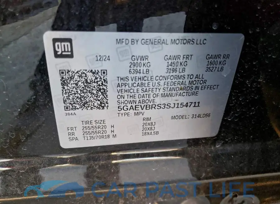 5GAEVBRS3SJ154711# 14