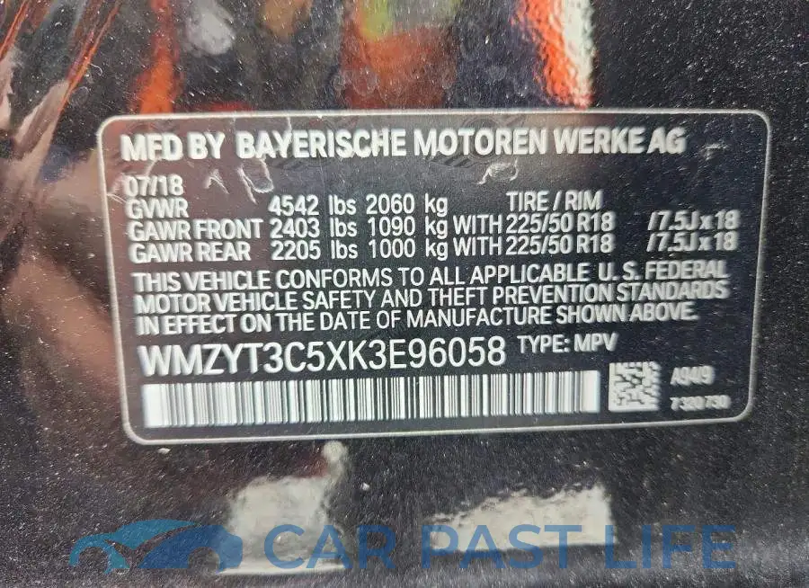 WMZYT3C5XK3E96058# 12