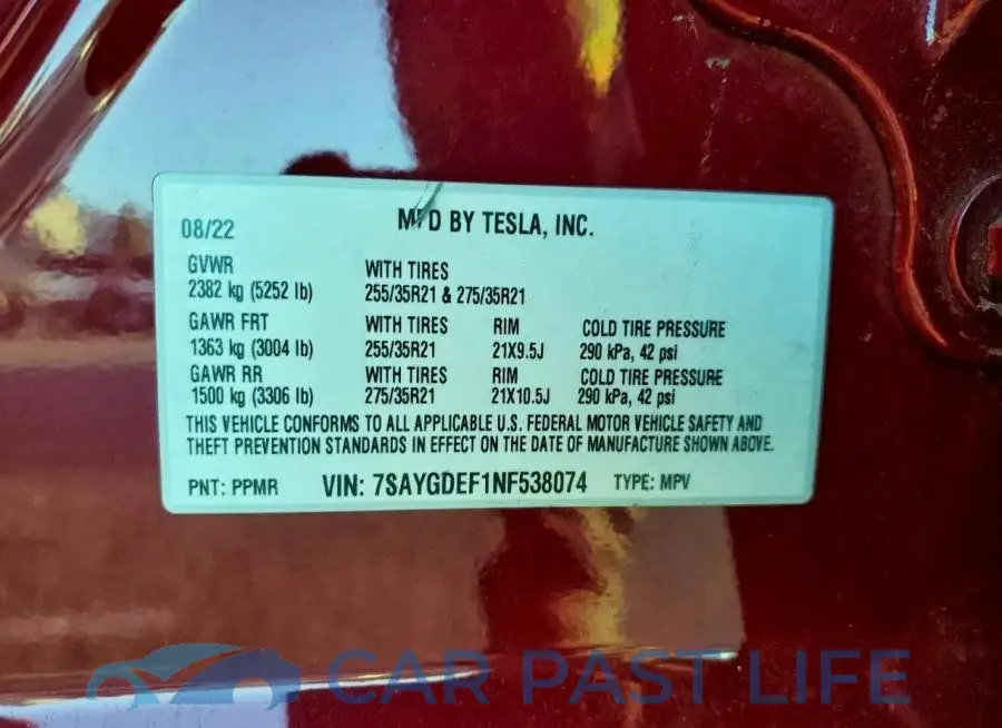 7SAYGDEF1NF538074# 14