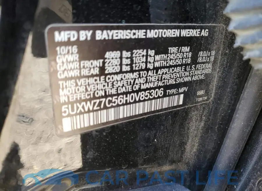 5UXWZ7C56H0V85306# 13