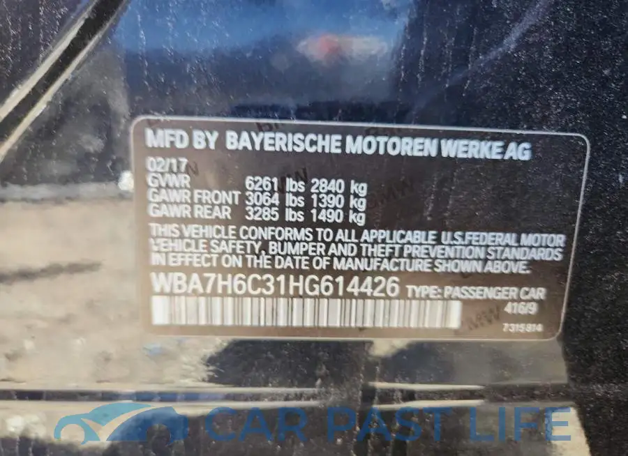 WBA7H6C31HG614426# 12