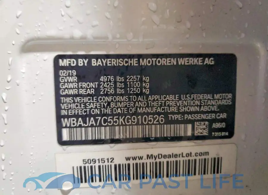 WBAJA7C55KG910526# 13