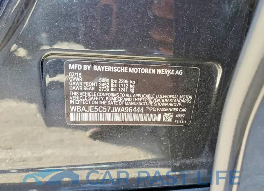 WBAJE5C57JWA96444# 11