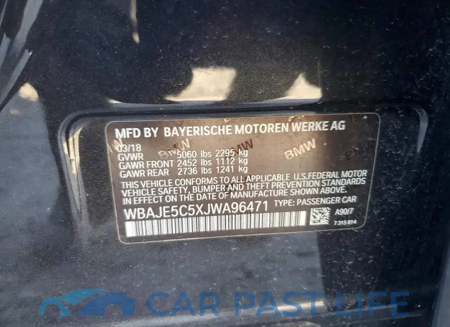 WBAJE5C5XJWA96471# 12