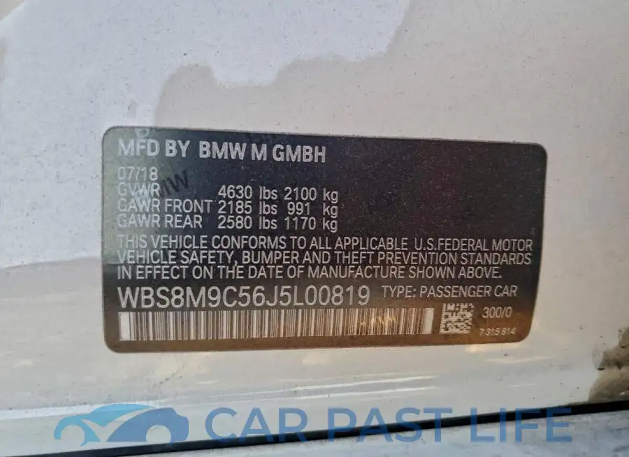 WBS8M9C56J5L00819# 13