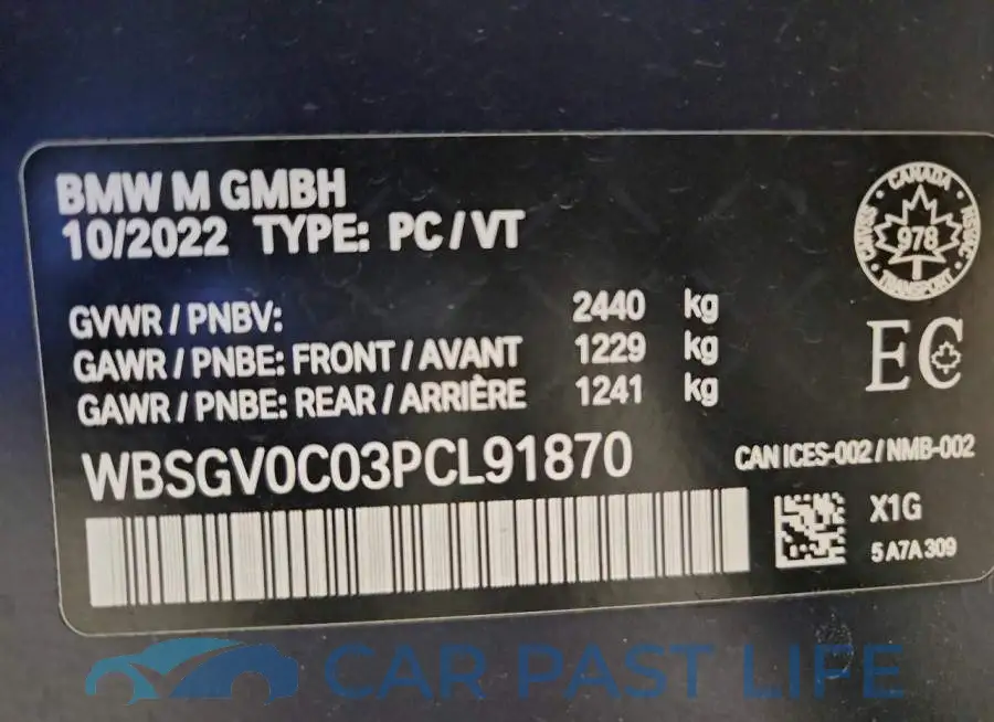 WBSGV0C03PCL91870# 12