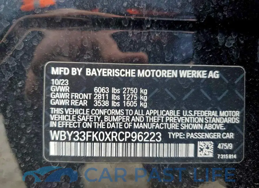 WBY33FK0XRCP96223# 12
