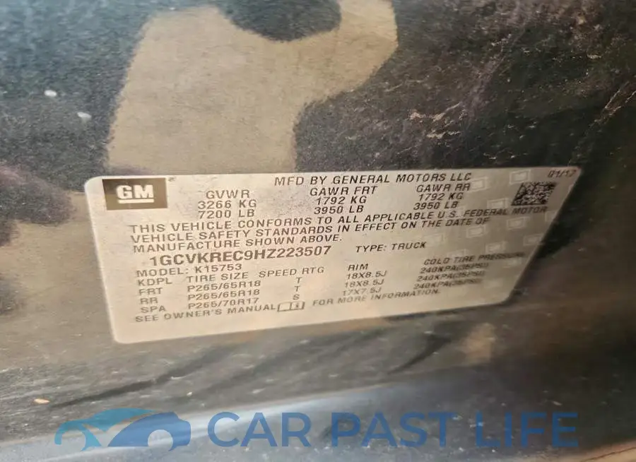 1GCVKREC9HZ223507# 13