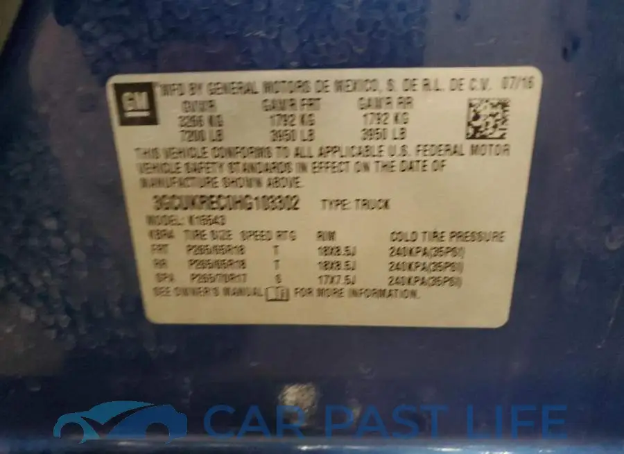 3GCUKREC0HG103302# 12