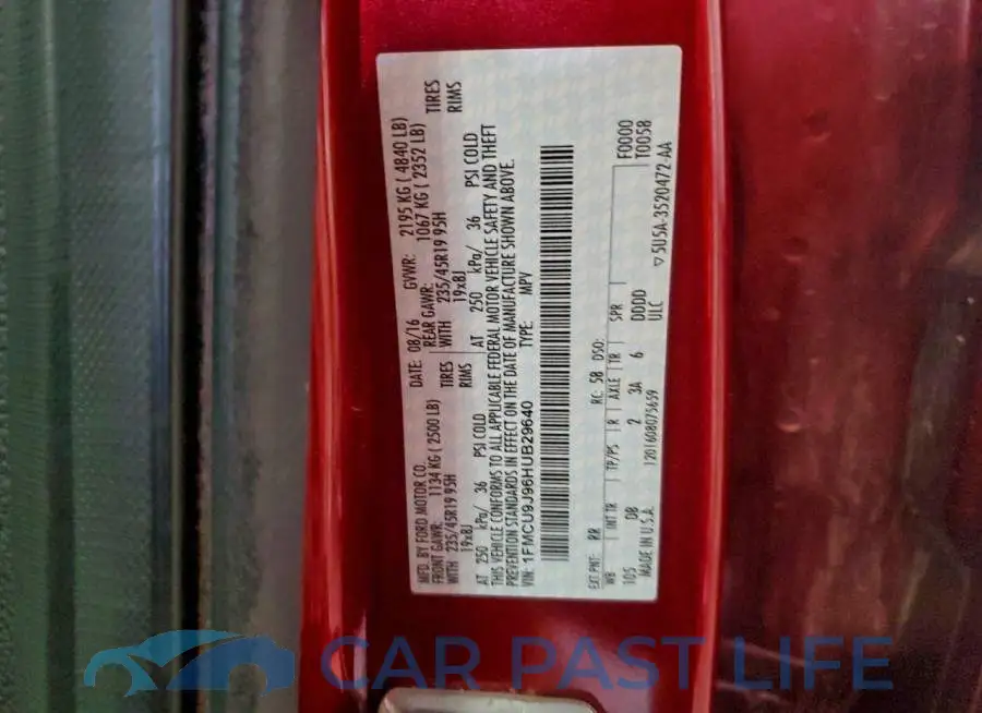 1FMCU9J96HUB29640# 12