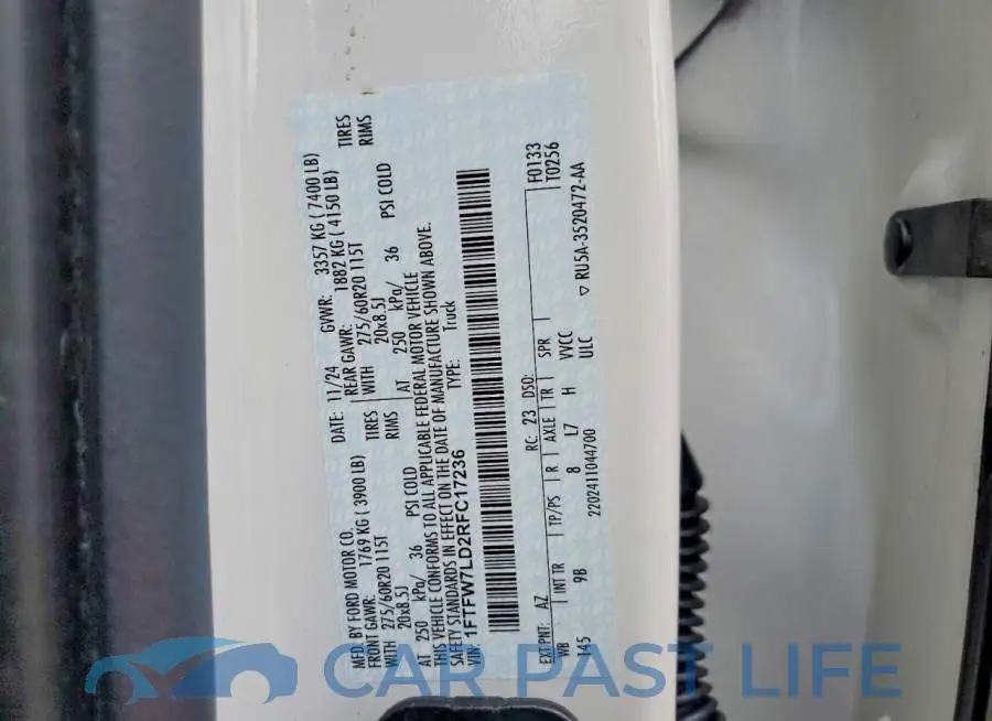 1FTFW7LD2RFC17236# 12