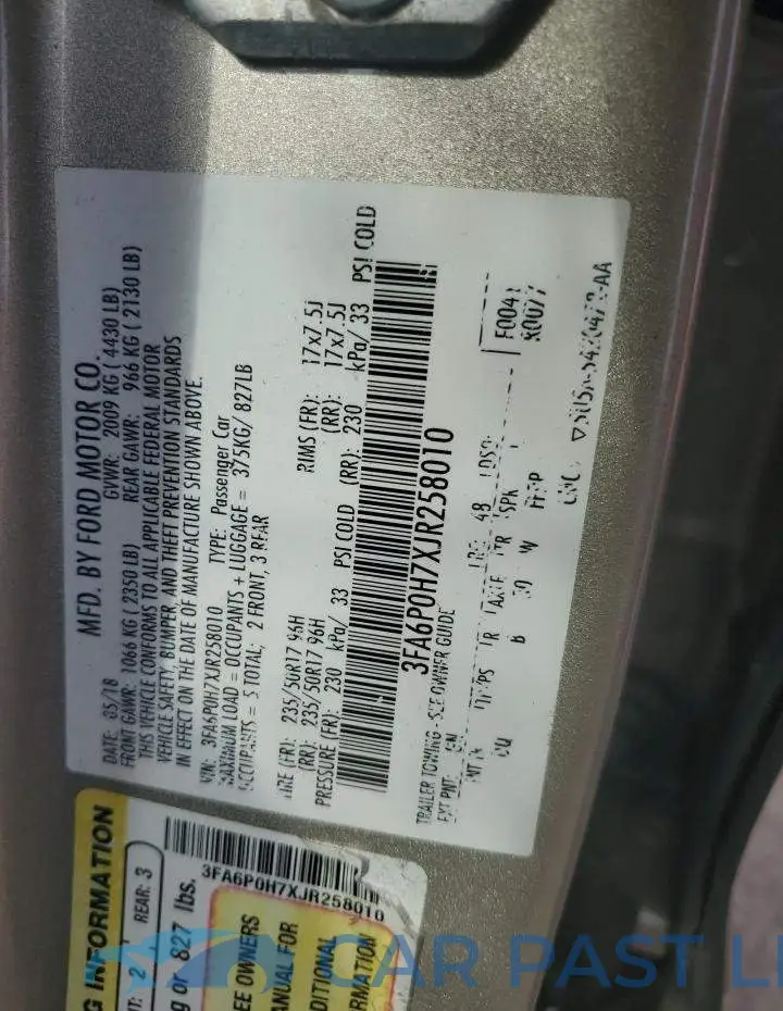 3FA6P0H7XJR258010# 13