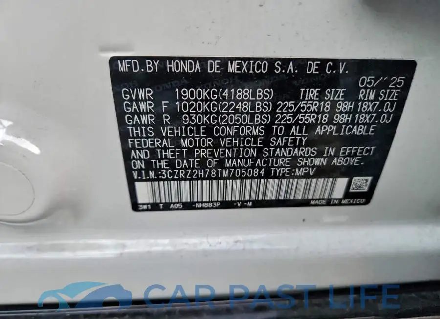 3CZRZ2H78TM705084# 13