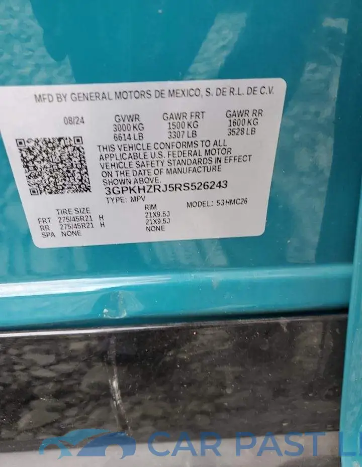 3GPKHZRJ5RS526243# 13