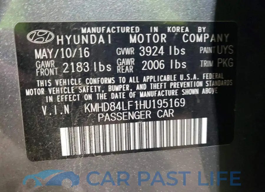 KMHD84LF1HU195169# 13
