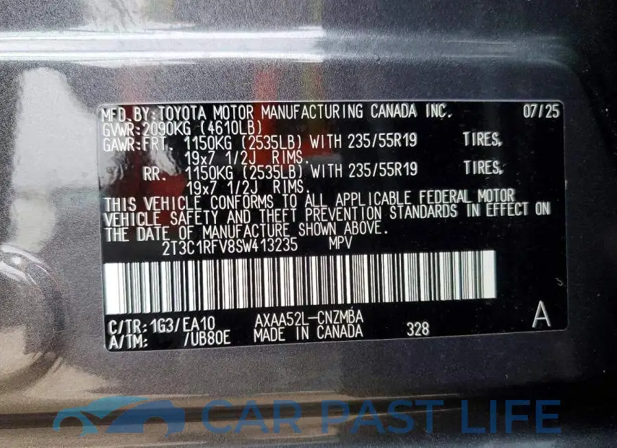 2T3C1RFV8SW413235# 13