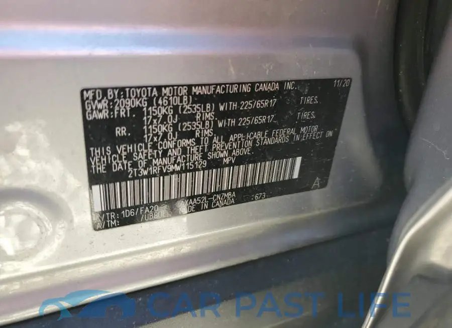 2T3W1RFV9MW115129# 13