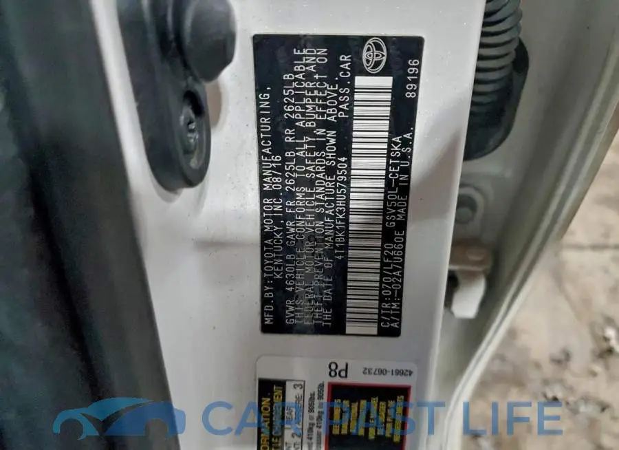 4T1BK1FK3HU579504# 12
