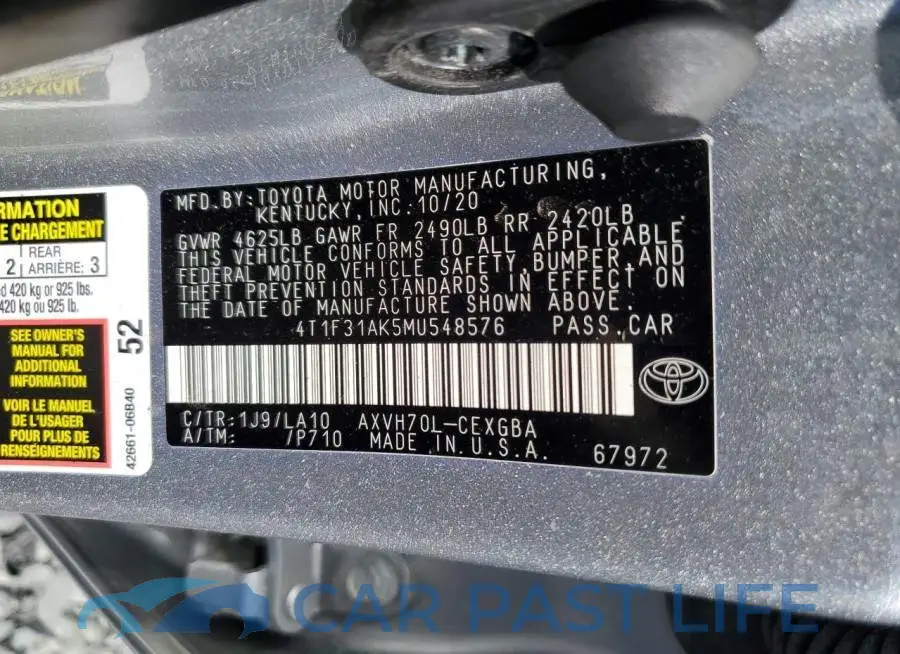 4T1F31AK5MU548576# 13