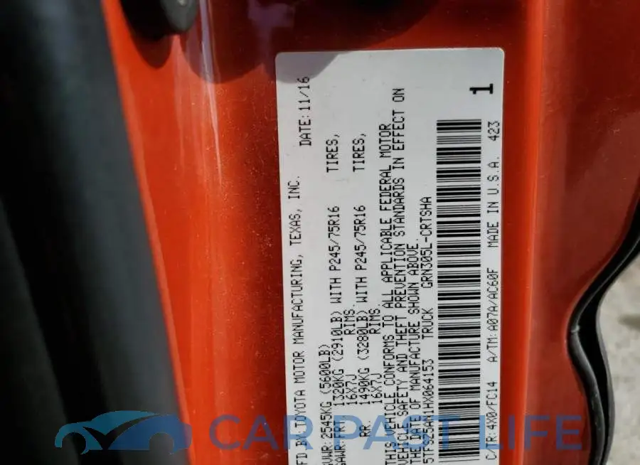5TFSZ5AN1HX064153# 12