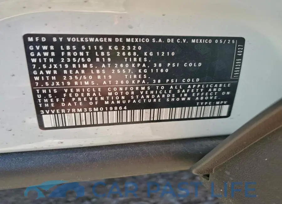 3VVER7RM3SM019864# 13
