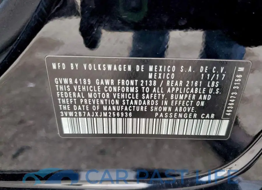 3VW2B7AJXJM256936# 13