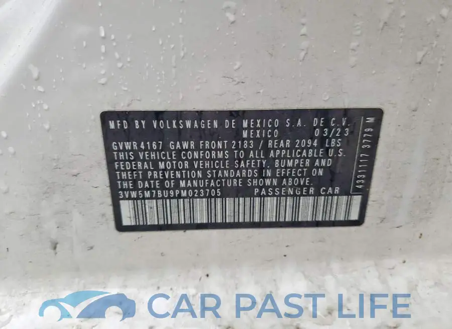 3VW5M7BU9PM023705# 11
