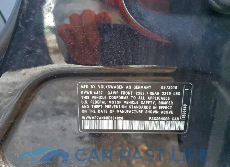 WVWMP7AN6HE504826# 12