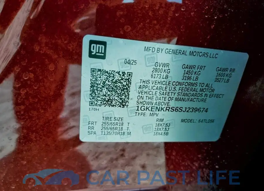 1GKENKRS6SJ239674# 14
