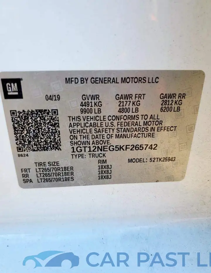 1GT12NEG5KF265742# 12