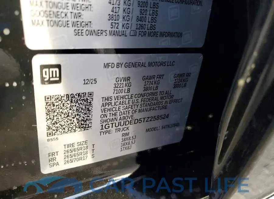 1GTUUDED5TZ258524# 12