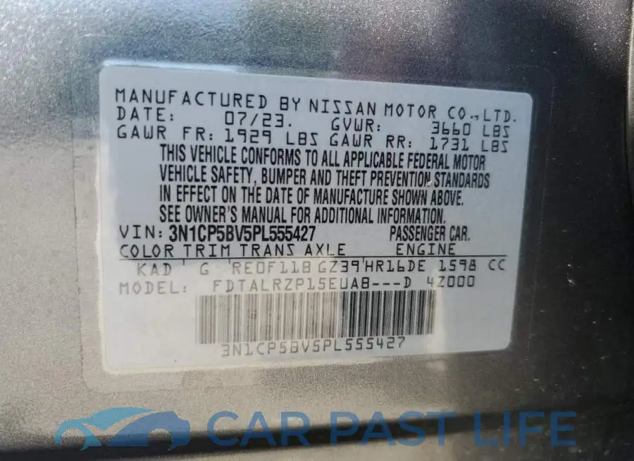 3N1CP5BV5PL555427# 14
