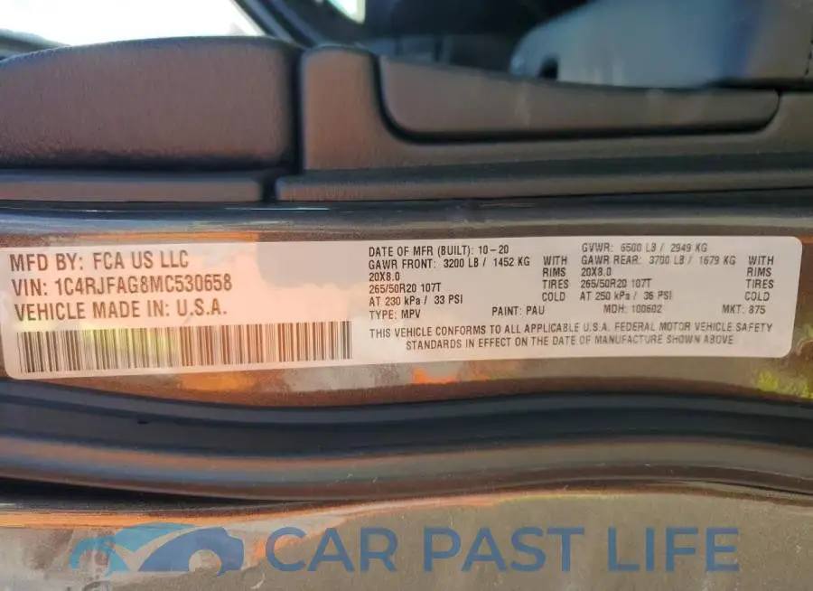 1C4RJFAG8MC530658# 13