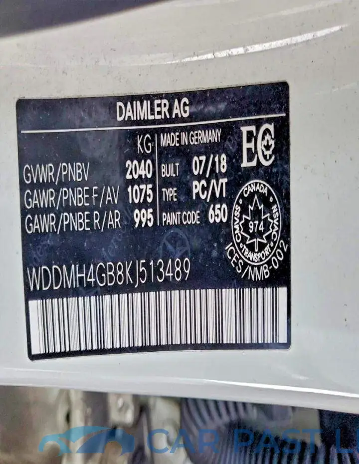 WDDMH4GB8KJ513489# 12