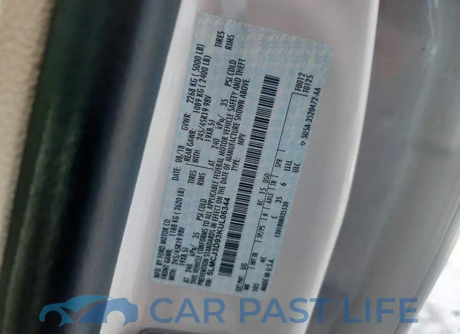 5LMCJ3D93KUL06344# 12
