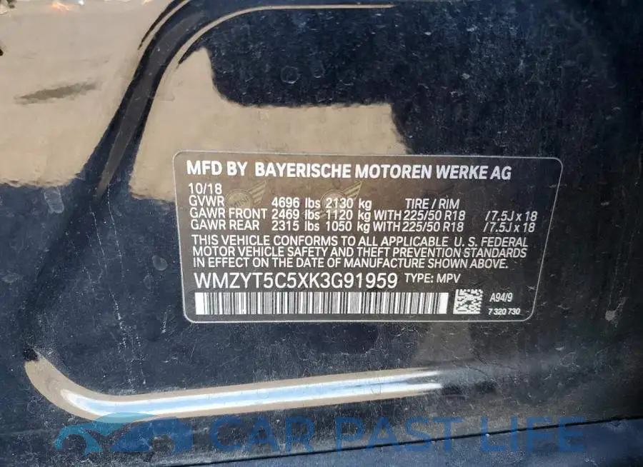 WMZYT5C5XK3G91959# 13