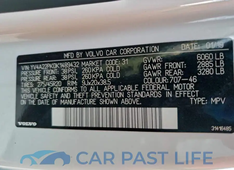 YV4A22PK0K1489432# 14