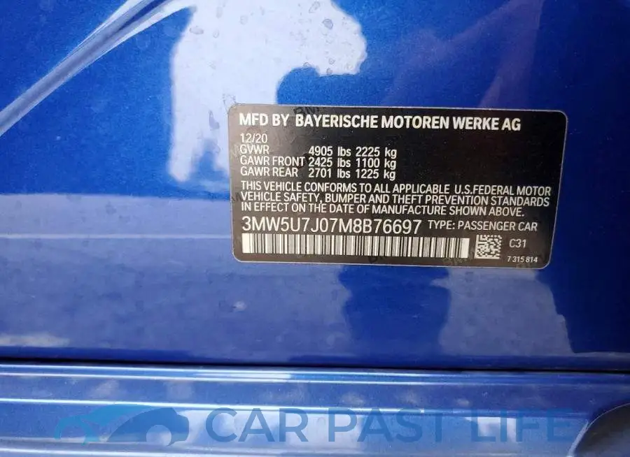 3MW5U7J07M8B76697# 12