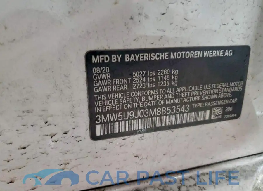 3MW5U9J03M8B53543# 12