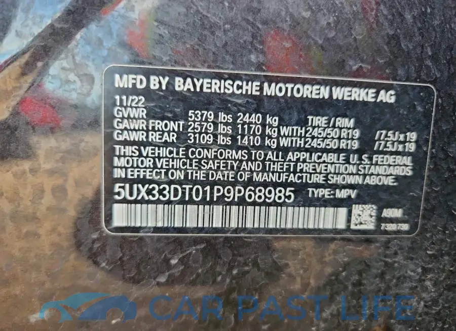 5UX33DT01P9P68985# 14